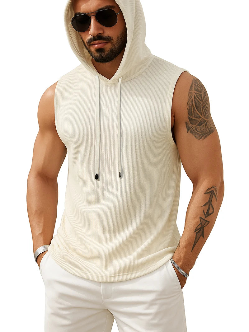 Men's training hooded tank top