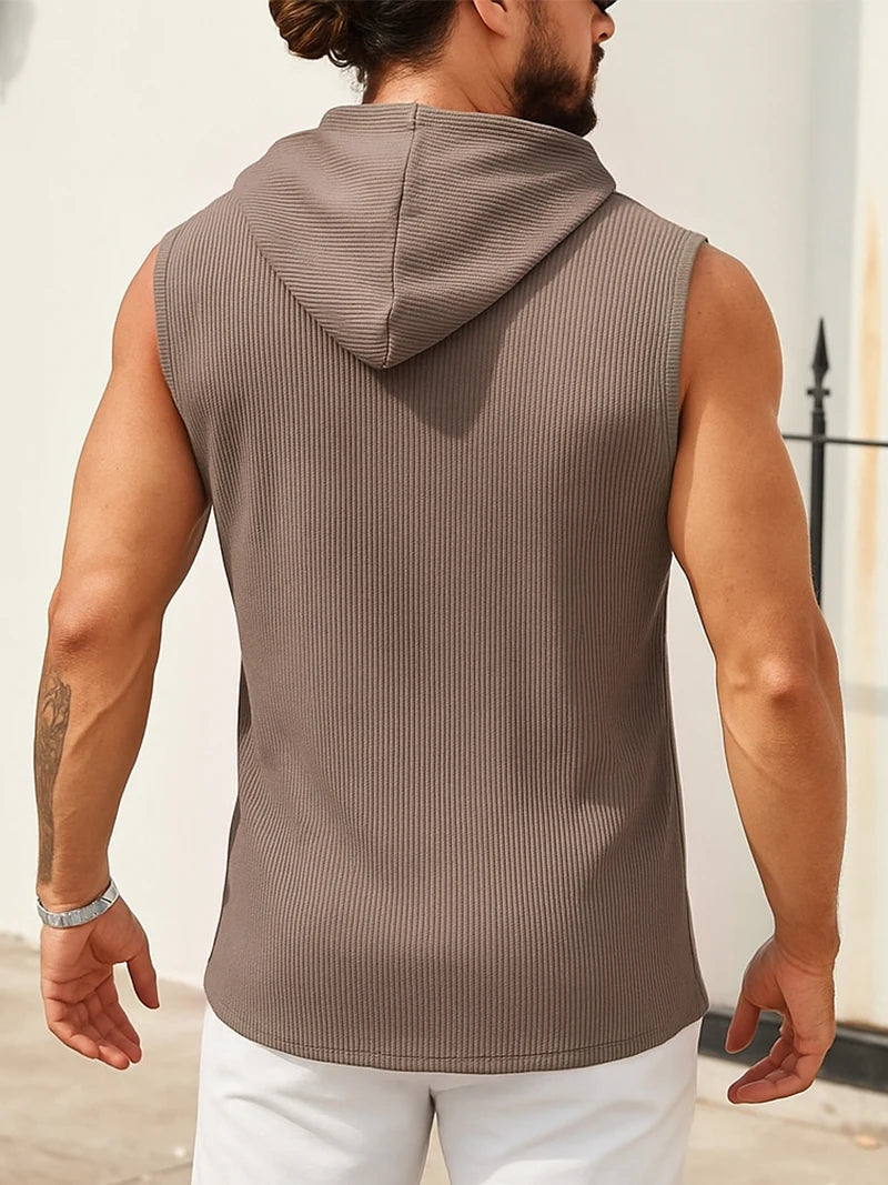 Men's training hooded tank top