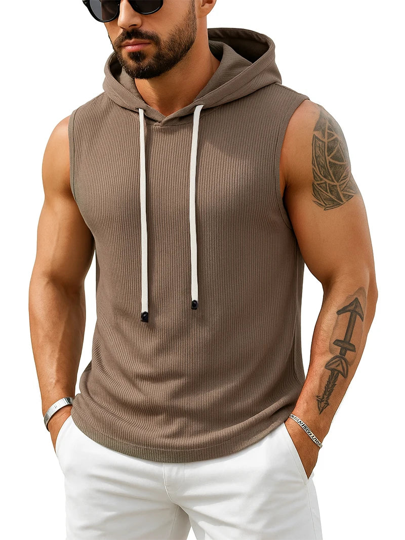 Men's training hooded tank top