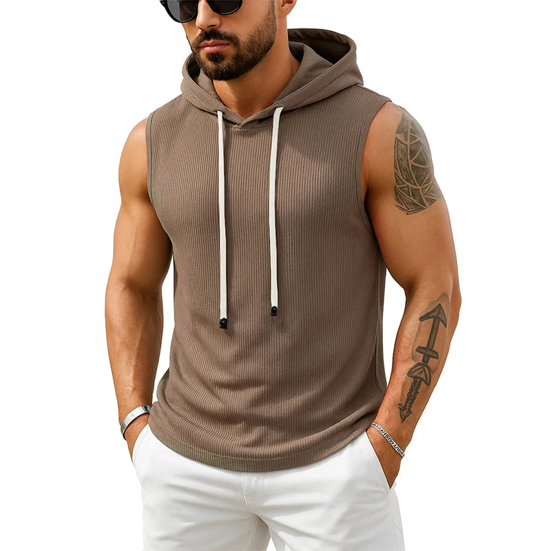 Men's training hooded tank top
