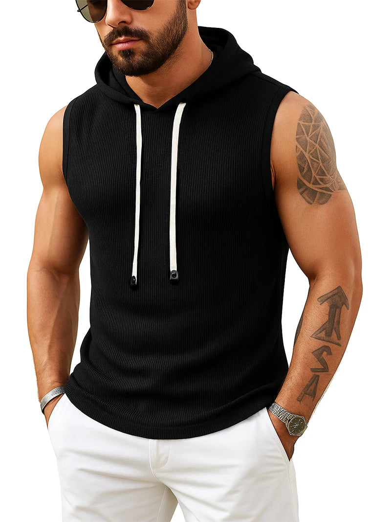 Men's training hooded tank top